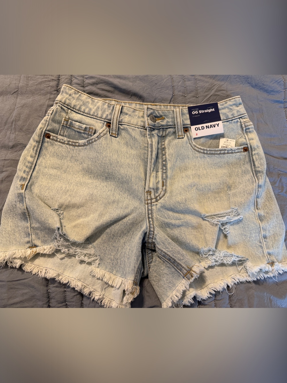Old Navy Light Blue Distressed Denim Cutoff Shorts
